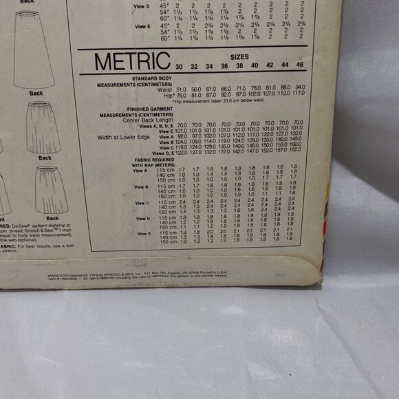 1979 Stretch and Sew Straight A-Line Dirndl Skirt Design Patterns by Ann Person - Picture 9 of 10